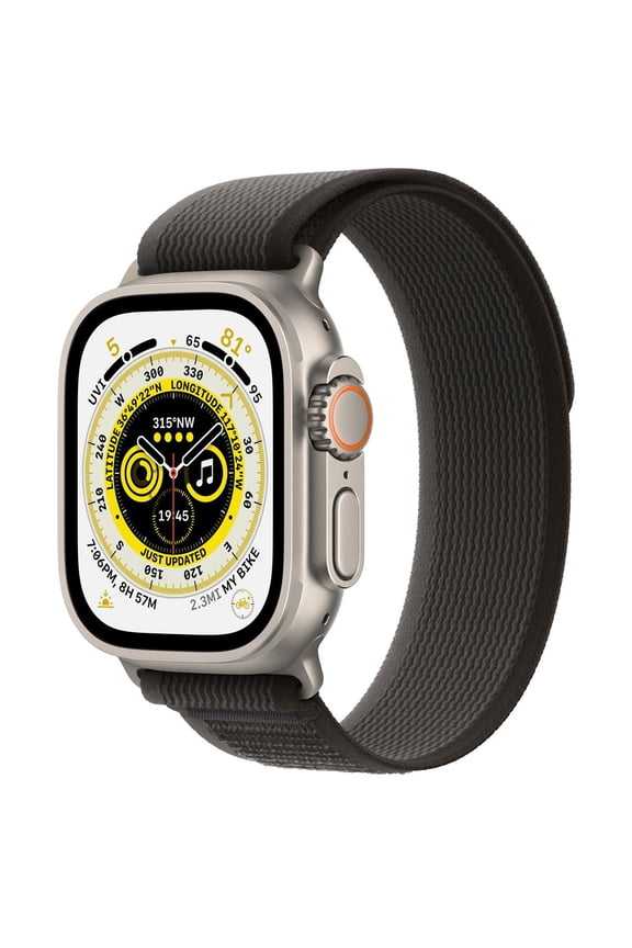 Restored Apple Watch Ultra (GPS + Cellular) 49mm Titanium Case with Black/Gray Trail Loop -M/L - Titanium (Refurbished)