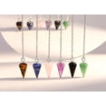 thumbnail image 2 of DUQGUHO 6 Pcs Pendulum Crystal Set Natural Healing Crystal Amethyst Rose Quartz Assorted Color for Divination Dowsing Reiki Energy Balance Gemstone Pendants Witchcraft Accessories, 2 of 6