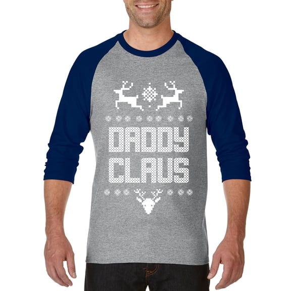 MmF - Mens Raglan Sleeve Baseball T-Shirts - Christmas Santa Claus Daddy
