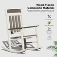 thumbnail image 3 of Domi Outdoor Living Rocking Chair Set, 2 Chairs & 1 Table, Durable HDPE All-Weather Patio Rockers for Adults, High Back Porch Chairs with 380lbs Support, Weather-Resistant for Deck, Patio, Balcony, 3 of 8