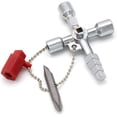 thumbnail image 1 of Clé Multifonction 4 Voies, Clé Universelle Pratique pour Armoire, 1 of 4