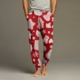 thumbnail image 2 of Wutalume Men's Drawstring Pocket Cuffed Casual Pants with Christmas Print, Ideal for Home Sleep and Lounge Wear, Featuring Elastic Waistband and Comfortable Fabric,Hot Pink L, 2 of 7