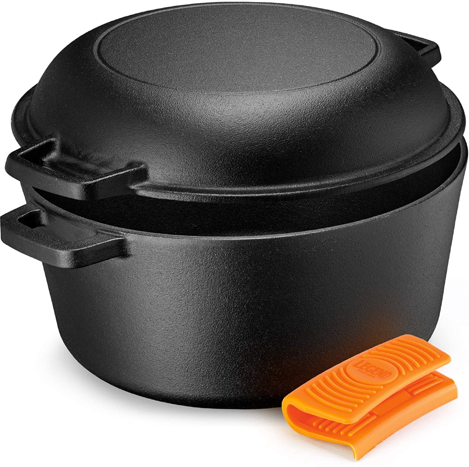cast iron dutch oven on stove top