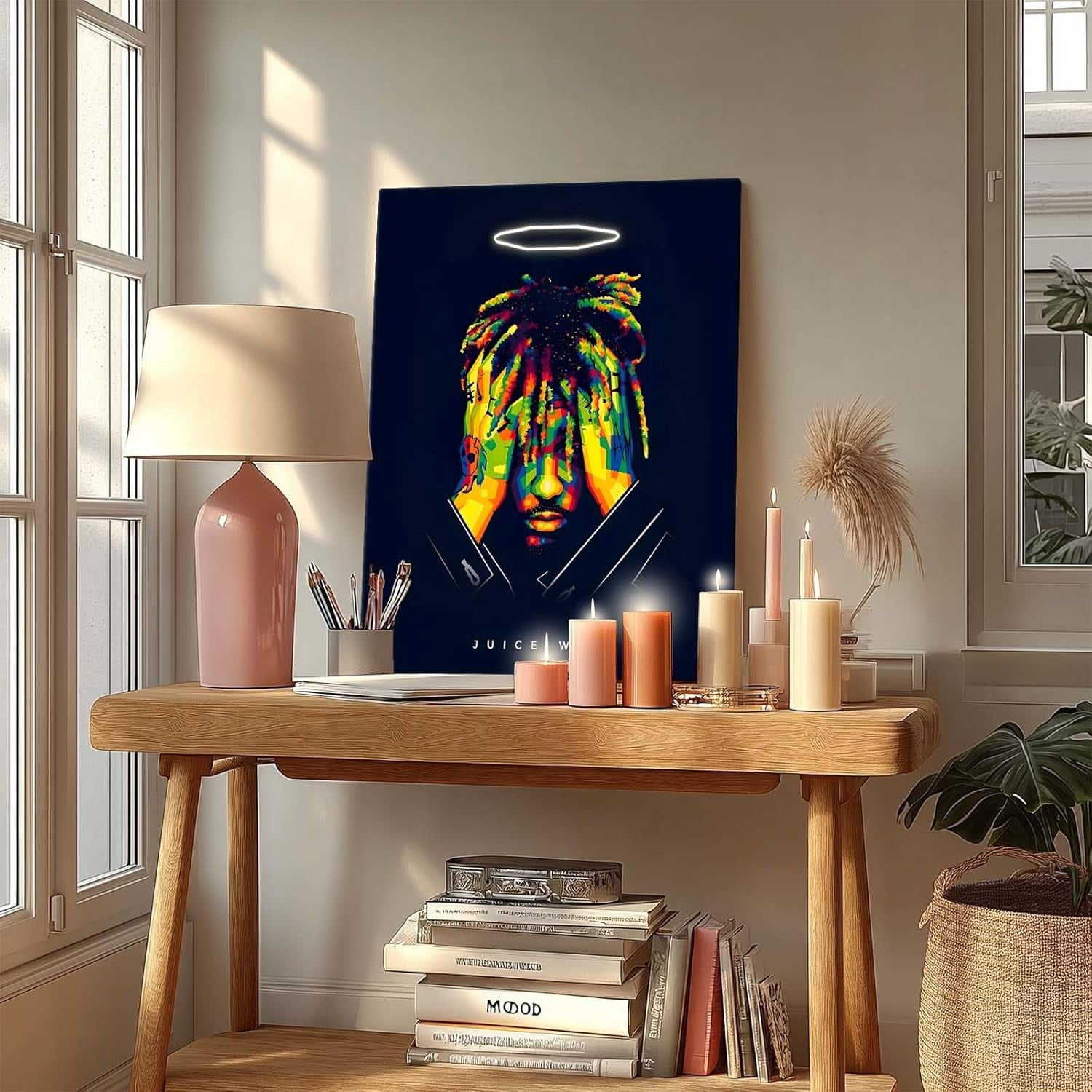 P&L Art Juice Wrld Canvas Wall Art, Rapper Singer Album Cover and Poster Framed Print Art, Aesthetic Canvas Wall Art for Bedroom or Living Room Wall Decor Gift 24x30inch