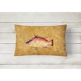 thumbnail image 2 of Carolines Treasures 8751PW1216 Hog Snapper on Gold Canvas Fabric Decorative Pillow, 12H x16W, multicolor, 2 of 3