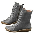 thumbnail image 3 of Ketyyh-chn99 Womens Booties Wide Calf Boots Pull On Fashion Knee High Booties Shoes Gray,38, 3 of 3