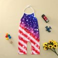 thumbnail image 4 of Quealent Fourth of July Outfits for Toddlers Kids Baby Girl Outfit Star Print Overall Toddler Independence Day Jumpsuit Purple,2-3 Years, 4 of 5