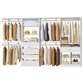 thumbnail image 2 of Homieasy Walk-in Closet Organizer System set with 5 Wooden Drawers and 4 Hanging Rods, 4 Cubby Storage & Shelves, Space-Saving Tower Wardrobe for Large Closets,White, 2 of 6