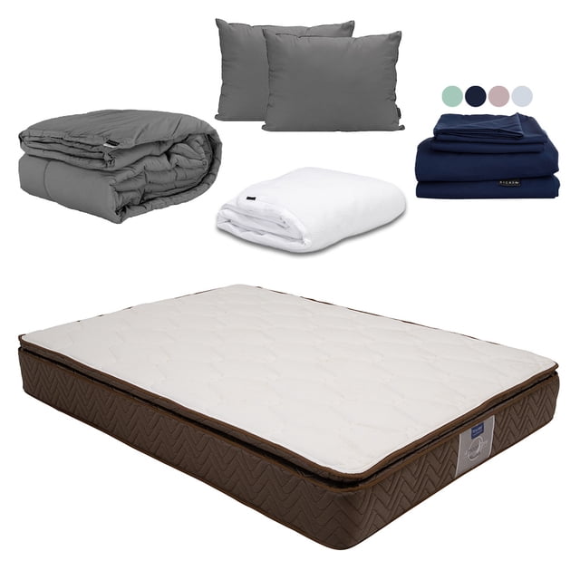 Colchón King Size Restonic Nautilus + Almohada 2Pack + Protector Cloud + Sábanas Softy + Edredón Homy