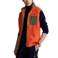 thumbnail image 1 of Polo Ralph Lauren Men’s High Pile Vest, Orange, Large, 1 of 4