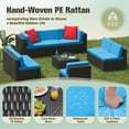 thumbnail image 2 of Homall 9 Pieces Rattan Patio Furniture Conversation Set Outdoor Sectional Sofa for Backyard,Blue, 2 of 8