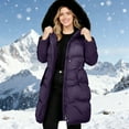 thumbnail image 7 of 2025 Women Winter Thicken Puffer Coat Warm Jacket with Faux Fur Hood Long Sleeve Lightweight Outerwear with Pockets, 7 of 7