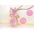 thumbnail image 3 of Uloveido Pink Cat Pendant Necklace for Teen Mother, Rose Gold Plated Cute Animal Cat Jewelry for Daughter Granddaugher DN167, 3 of 6
