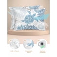 thumbnail image 2 of Navy Blue Coastal Turtle Pillow Cases Standard Size Set of 2, Smooth Satin Pillowcase for Hair and Skin, Ocean Coral Nautical Decorative Cooling Bed Pillow Covers with Zipper, 20x26 Inches, 2 of 5