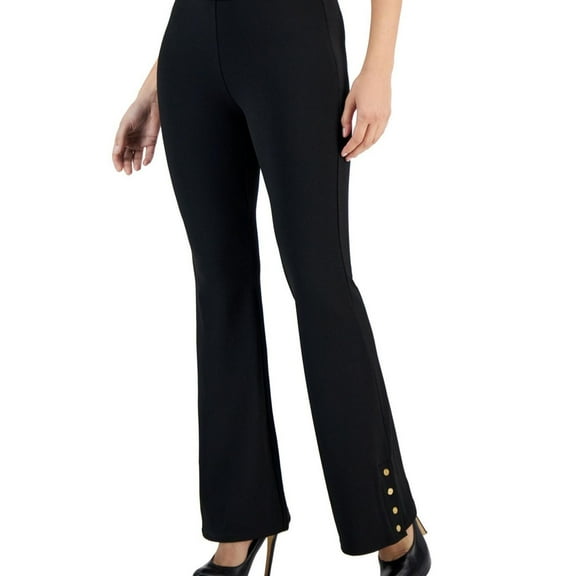 Michael Kors Womens Flare Leg Casual Trouser Pants, Black, Petite, PL