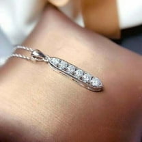 Lab Created 2Ct Round Cut Diamond Pendant in 14K White Gold Plated