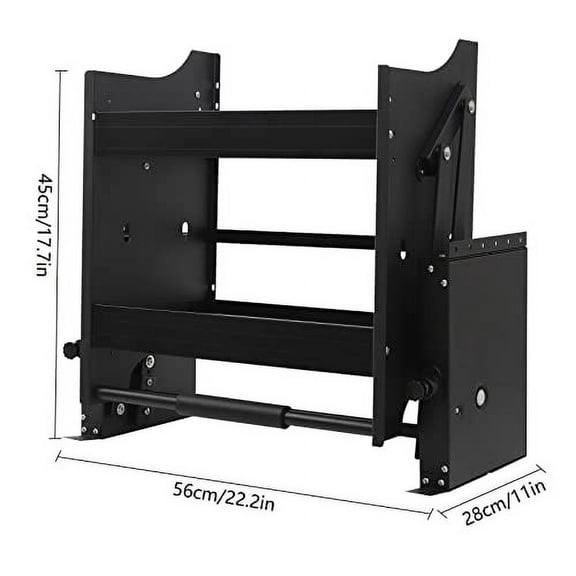22.2 x 11 x 17.7 Inche Square Pull-Down Cabinet, 30.86 Lbs Black Hanging Mount Cabinet Organizer Hidden Adjustable Storage Pull Down Shelf for Kitchen Spice Racks for Inside Cabinets