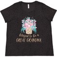 thumbnail image 3 of Inktastic Blessed to Be a Great Grandma Flower Arrangement Women's Plus Size T-Shirt, 3 of 5