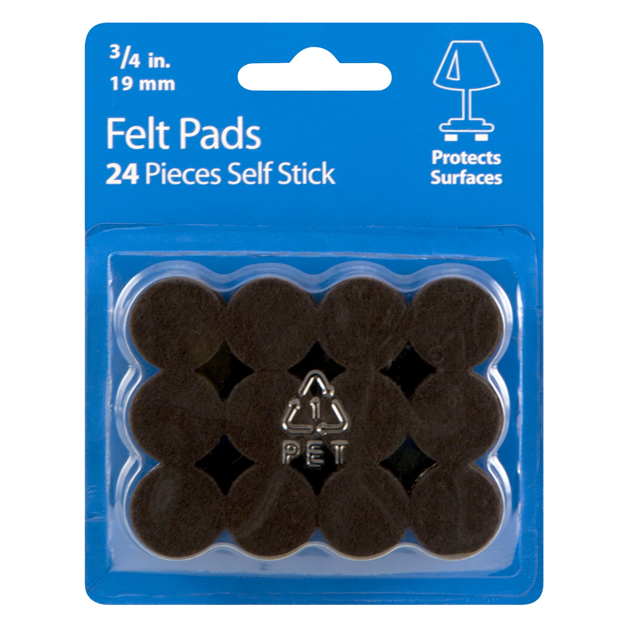 3 4 Round Self Stick Felt Furniture Pads For Hardwood Brown 24 Pack Walmart Com Walmart Com