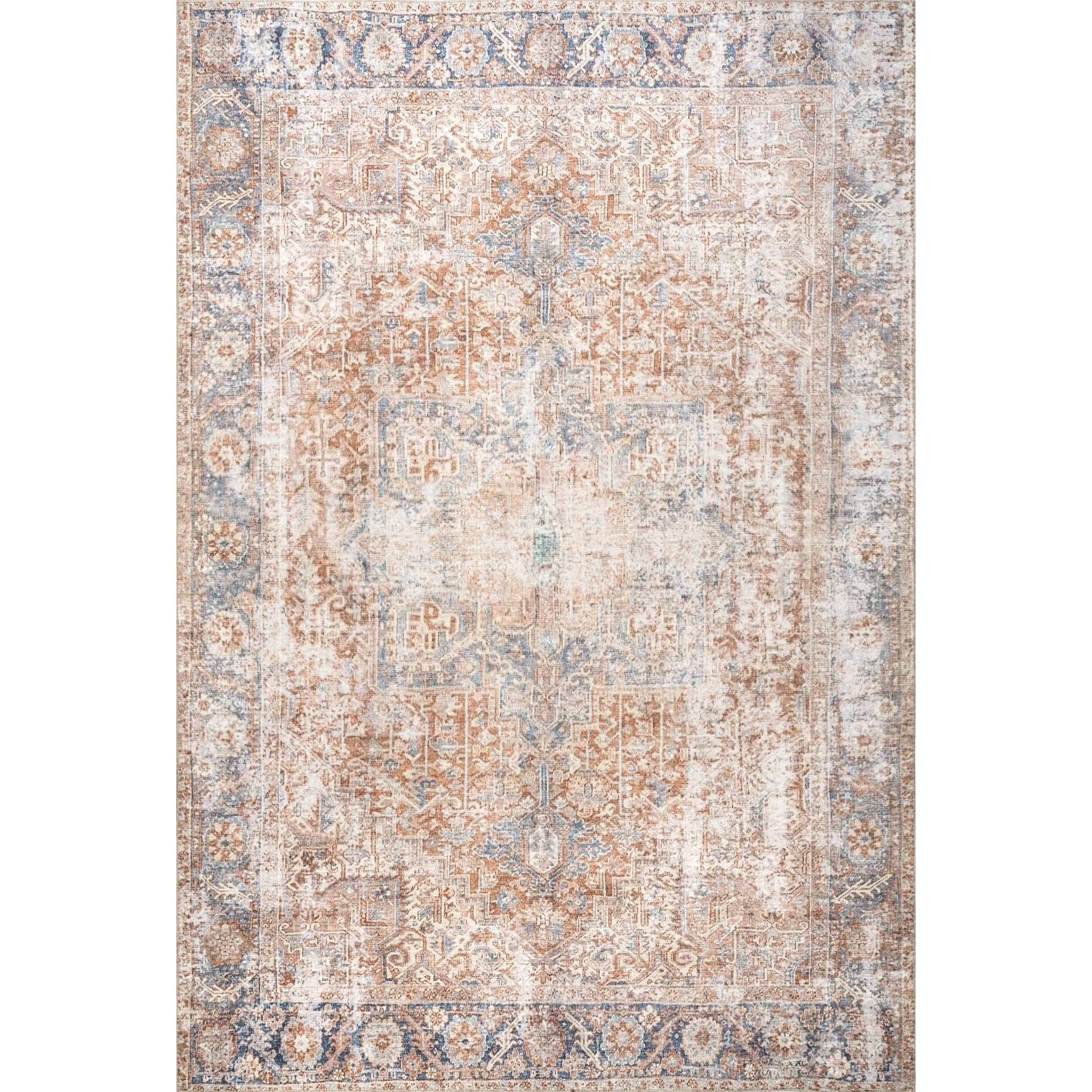 nuLOOM Brianna Traditional Distressed Area Rug, 7' 6" x 10', Rust