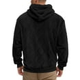 thumbnail image 3 of Fgnfyis Men's Hoodies & Sweatshirts Comfortable Warm Jacquard Sweatshirt Casual Solid Color Hooded Top for Everyday Use and Relaxation Hoodies for Men Black XXL, 3 of 9