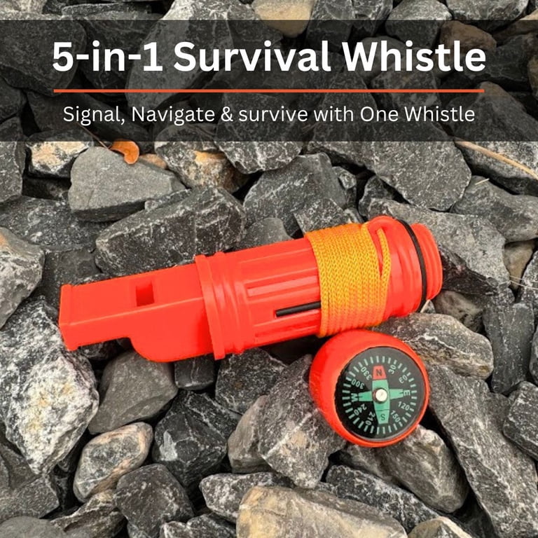 Emergency Zone 5-in-1 Survival Whistle Packs: Camping, Hiking