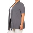 thumbnail image 3 of Women's Plus Size Casual  Open Front  Short Sleeve Cardigan, 3 of 5