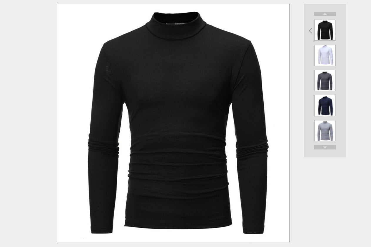 roll neck t shirt mens