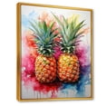 thumbnail image 2 of Designart "Fusion Of Gilded Pineapples" Pineapples Floater Framed Wall Art Living Room, 2 of 5
