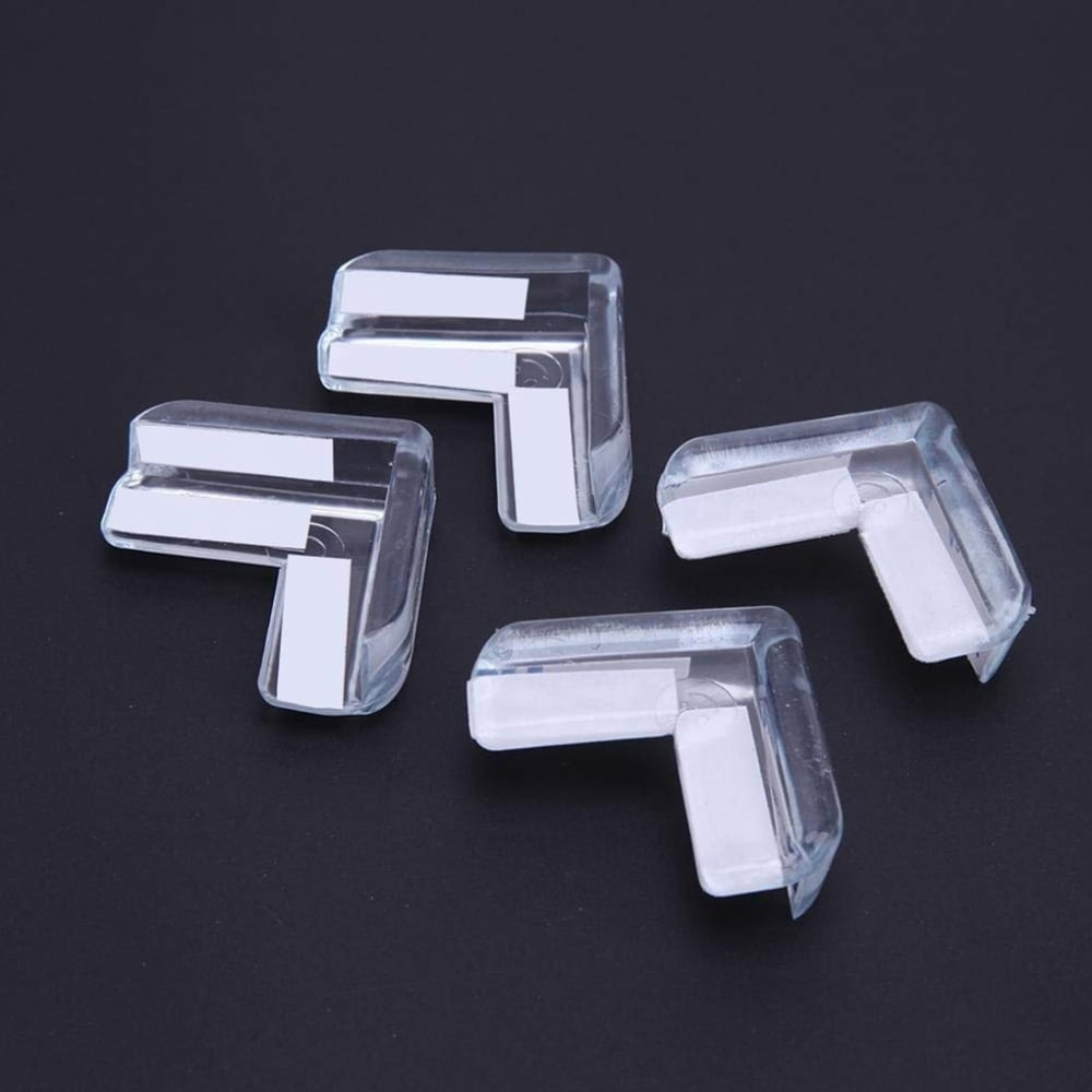 4x Corner Protectors Soft Plastic Furniture Guard Safety Clear