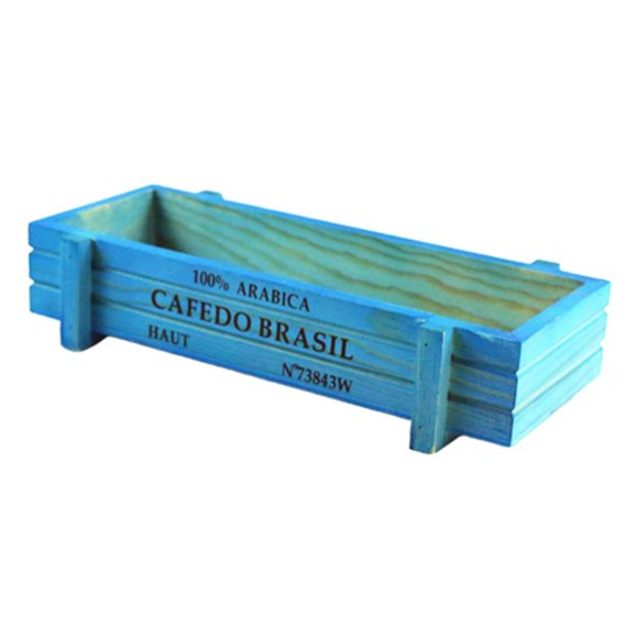 Caja de Rústica Vintage Planta Maceta de Flores de Jardín Soporte de Flores DIY azul Perfecl Caja de almacenamiento de cajas de madera