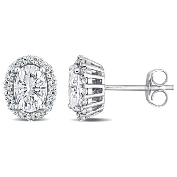 Everly Women's Created Moissanite 10k White Gold Earrings