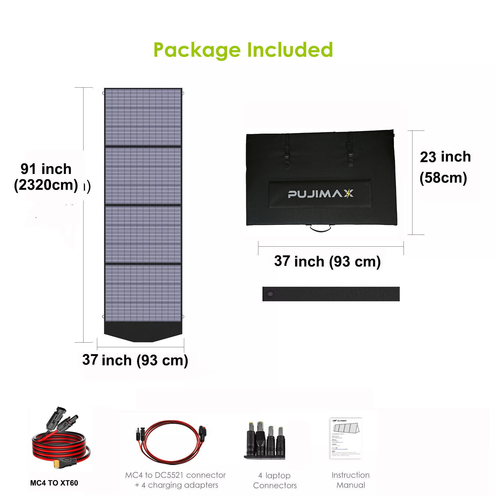 NEW Foldable Solar Panel Kits 400W PUJIMAX Portable Power Station For Generator