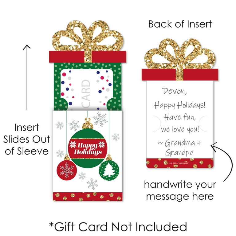Big Dot of Happiness Gingerbread Christmas - Gingerbread Man Holiday Party  Money and Gift Card Sleeves - Nifty Gifty Card Holders - 8 Ct