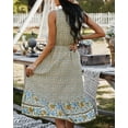 thumbnail image 7 of SHIBEVER Women Sleeveless Dress Summer Floral Bohemian V Neck Button Down Flowy Dresses, 7 of 7