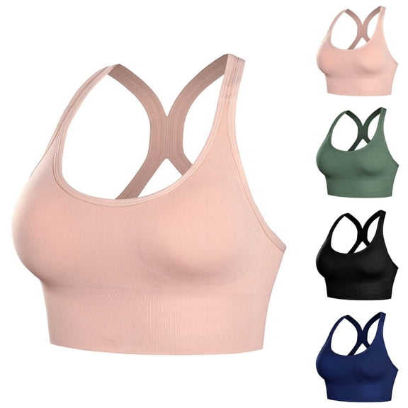 Zpanxa Bras for Women, Women's Plus Size Wireless Bra Solid Color Comfortable No Underwire Full Coverage Bra