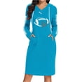 thumbnail image 2 of Sexlip Womens Long Sleeve Midi Dress V Neck Design Soft Fabric Relaxed Silhouette for Office Wear Blue M, 2 of 6
