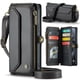 thumbnail image 1 of Cartera multifuncional con tapa de flip para teléfono, cuero, negro, para iPhone 15, 1 of 9