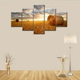 thumbnail image 2 of TISHIRON 5PCS Framed Canvas Wall Art Set,60"x32" Straw Bales in The Sunset Canvas Art Decor, 2 of 7