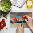 thumbnail image 4 of Lake Cutting Board, Romantic Sunset at Lake Tahoe Peaceful Shoreline Sierra Nevada United States, Decorative Tempered Glass Cutting and Serving Board, Small Size, Salmon Green Ivory, by Ambesonne, 4 of 5