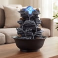 thumbnail image 2 of Gymax Tabletop Water Fountain w/Rolling Crystal Ball Color-Changing LED Light Pump, 2 of 10