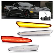 KOJEM Rear Side Marker Light Compatible with 2005-2013 Chevrolet Corvette C6 Bumper Marker Lamp Driver & Passenger Side Clear Lens