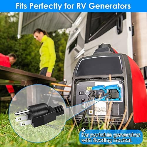 Neutral Ground Bonding Plug for Portable Inverter Generator, Grounding Plug Surge Protector Generator with Floating Neutral on RV, Motorhome, Camper for Open Ground Error(Black, 3 Pack)
