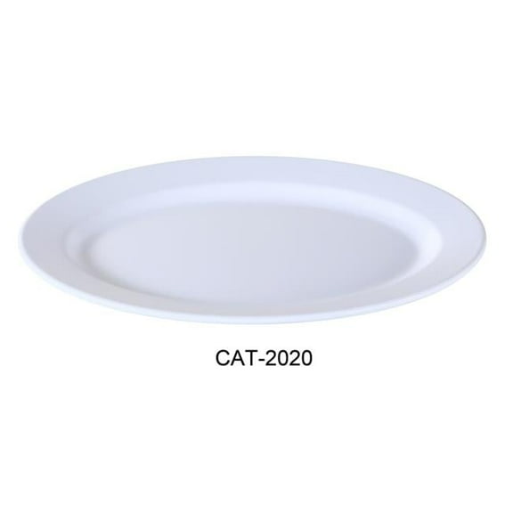 Yanco CAT-2020 Catering Oval Plate - Melamine, White - 14 x 20.5 in. - Pack of 6