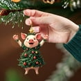thumbnail image 7 of Animal Christmas Ornaments for Xmas Tree Hanging Acrylic Printed Christmas Decor Personalized for Animal Lovers New Year's Gift (E), 7 of 7