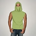 thumbnail image 3 of Xfvqtps Mens Sleeveless Tops with Face Neck Mask Hoodie Pullover Cooling Sun Protection Solid Color Breathable Lightweight Summer Shirts Green-03, 3 of 8