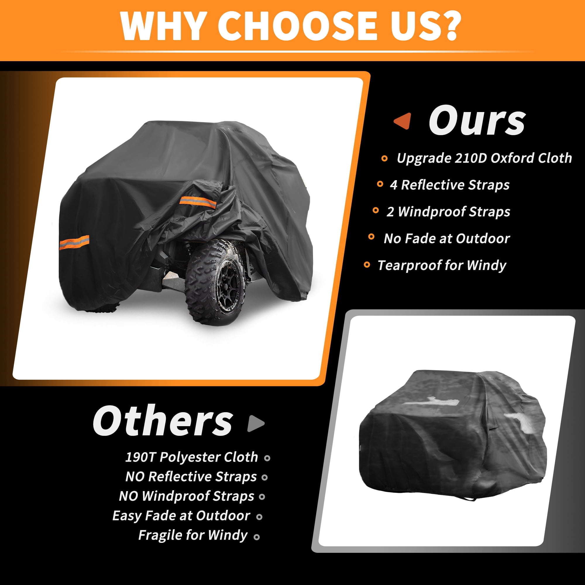 Unique Bargains ATV Cover for Kawasaki Brute Force 750 Waterproof Quad Cover