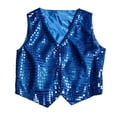 thumbnail image 4 of WhouRiu Boys Glitter Sequins Vests Sleeveless Button Down Dance Tank Tops Kids Fashion Stage Performance Party Clothing,8-9 Years, 4 of 4