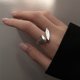 thumbnail image 4 of 925 Sterling Silver Ring for Women Flat Simple Finger Open Ring Vintage Adjustable Couple Rings Allergy for Party Birthday Gift, 4 of 5