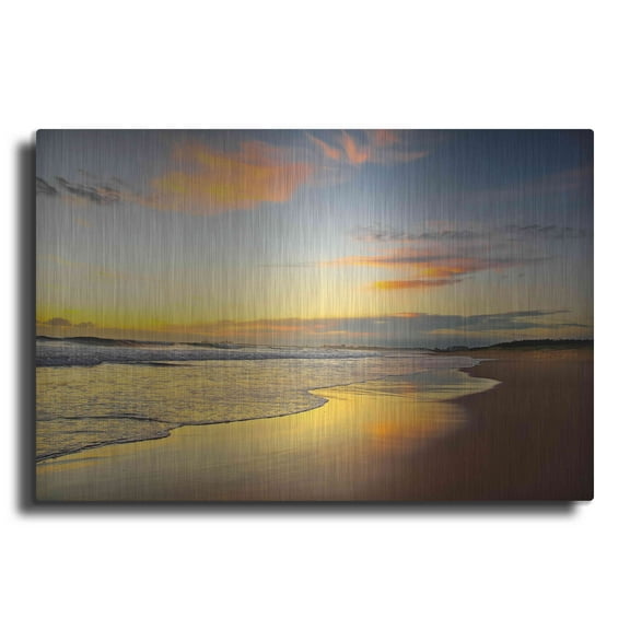 Luxe Metal Art 'Beach Dawn' by Tracie Louise, Metal Wall Art, 24"x16"